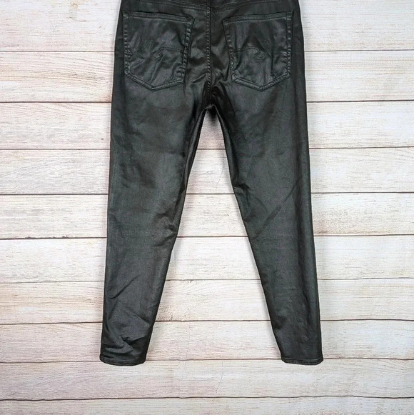 AG Adriano Goldschmied Size 31 Farrah High Rise Skinny Ankle Green Wax Coat Pant - Picture 10 of 11